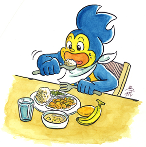 ヒナタが食べているところ