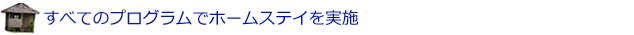 すべてのプログラムでホームステイを実施